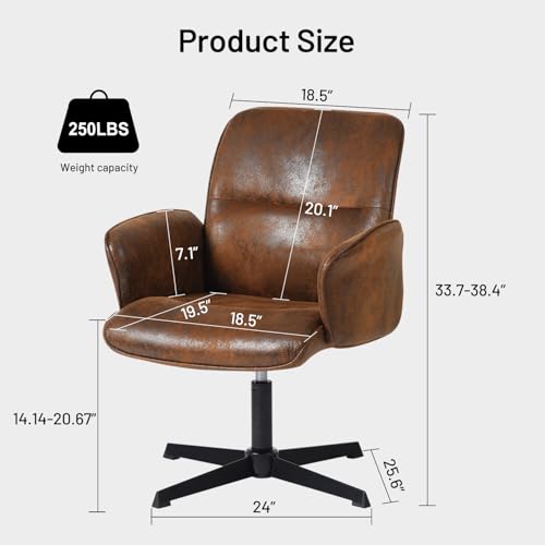 Beige Linen Fabric Upholstered Ergonomic Swivel Desk Chair Q1137