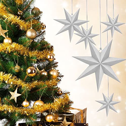 12 Pack 3D White Paper Star Lanterns C566887