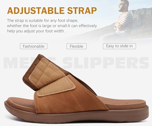 Mens Open Toe Athletic Sport Slides with Arch Support A88524