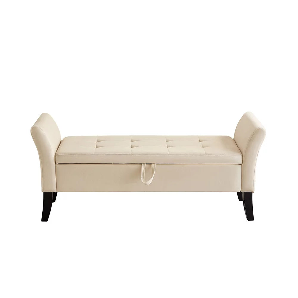 Beige Storage Ottoman Bench K80358