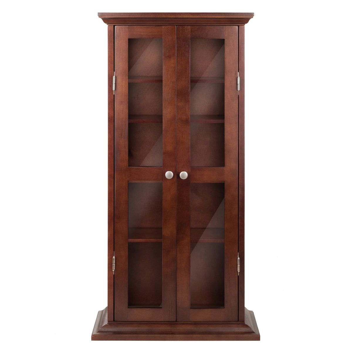 Walnut Finish Wood Media Cabinet L61487