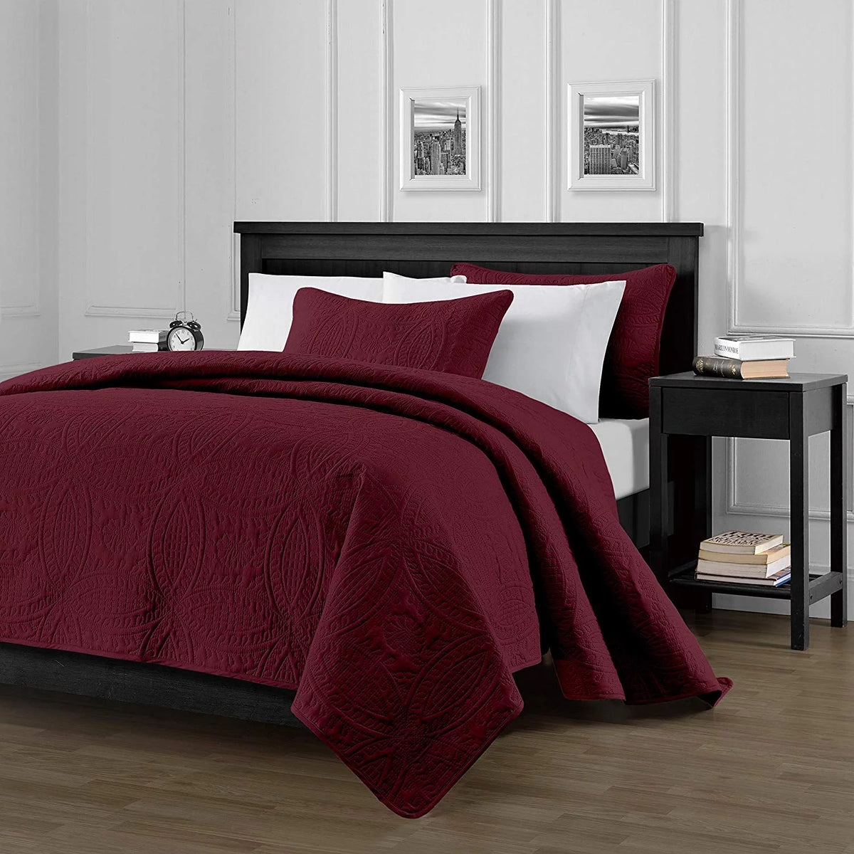 3-Piece Oversized Bedspread Coverlet Set Q3159