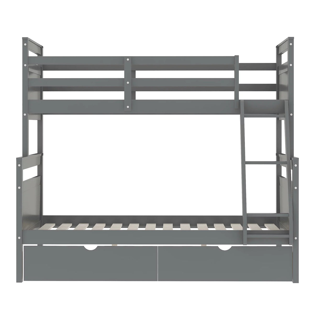 Gray Wood Convertible Bunk Bed with Drawers W735