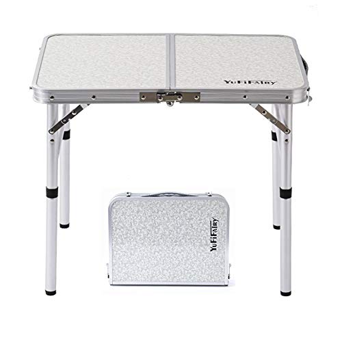 Folding Camp Table Adjustable Height Aluminum J82237