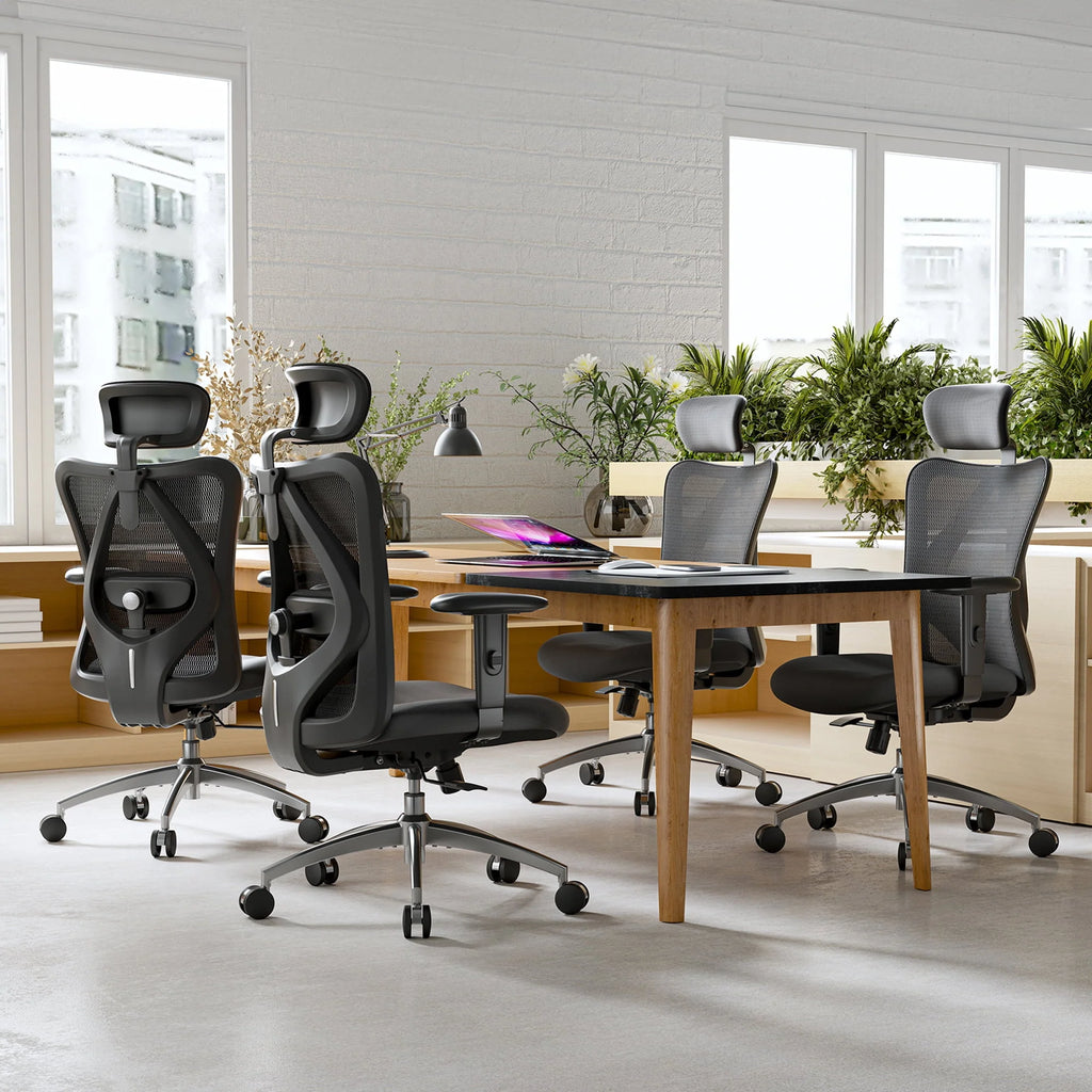 Black Ergonomic Mesh Office Chair with Lumbar Support W460981